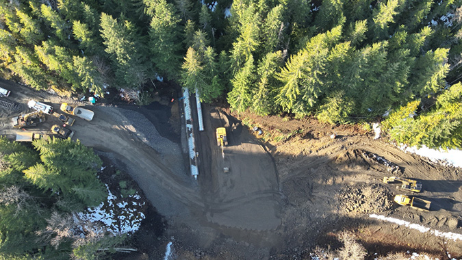 An aerial of the site 